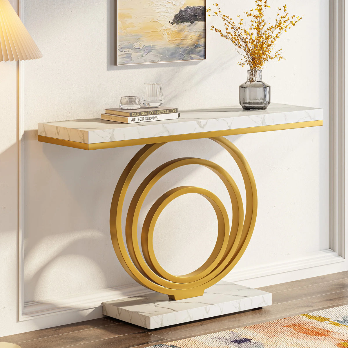 Tribesigns Modern Console Table With Unique Ring Design
