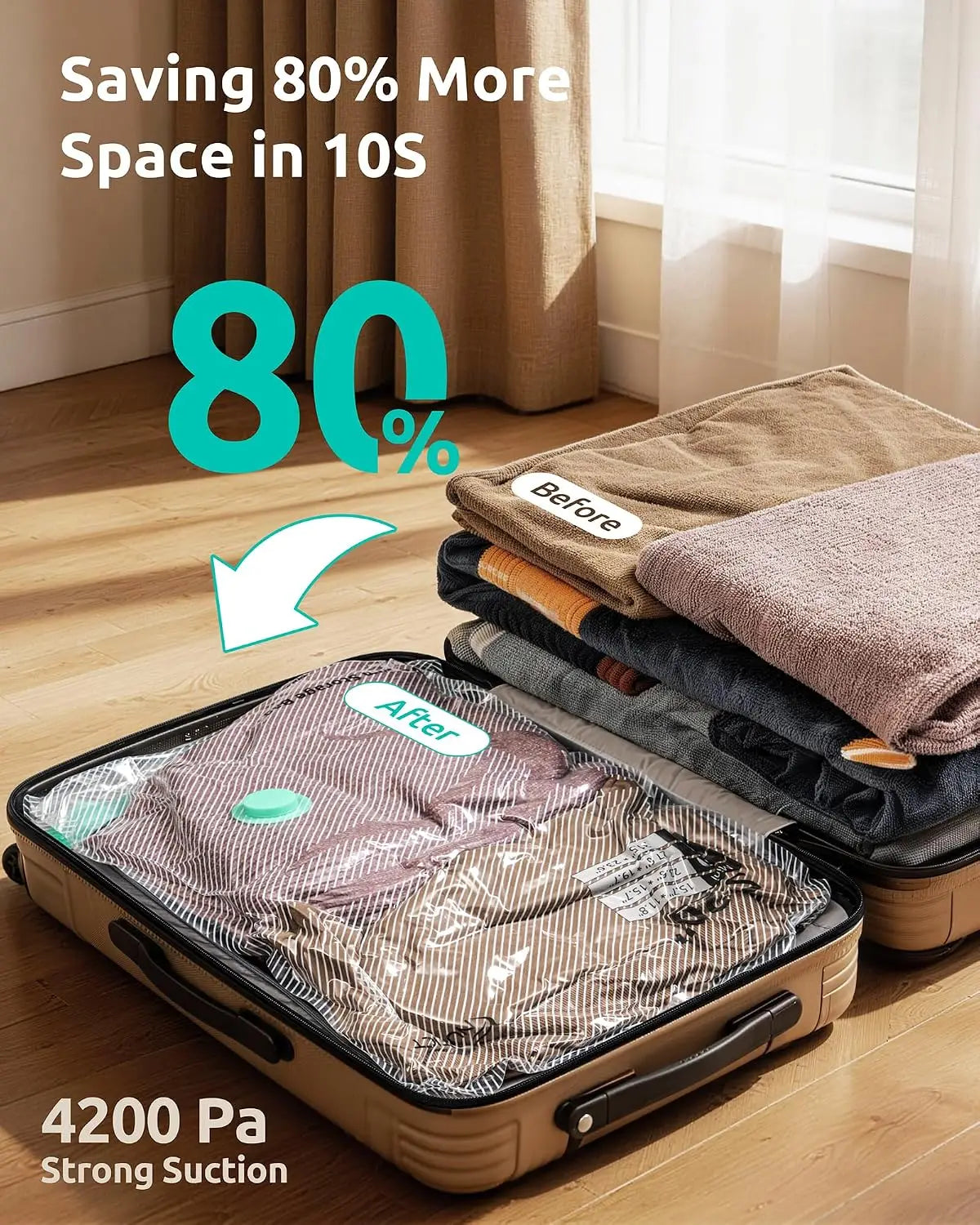 Vacuum Storage Bags With Rechargeable Pump For Travel And Long Term