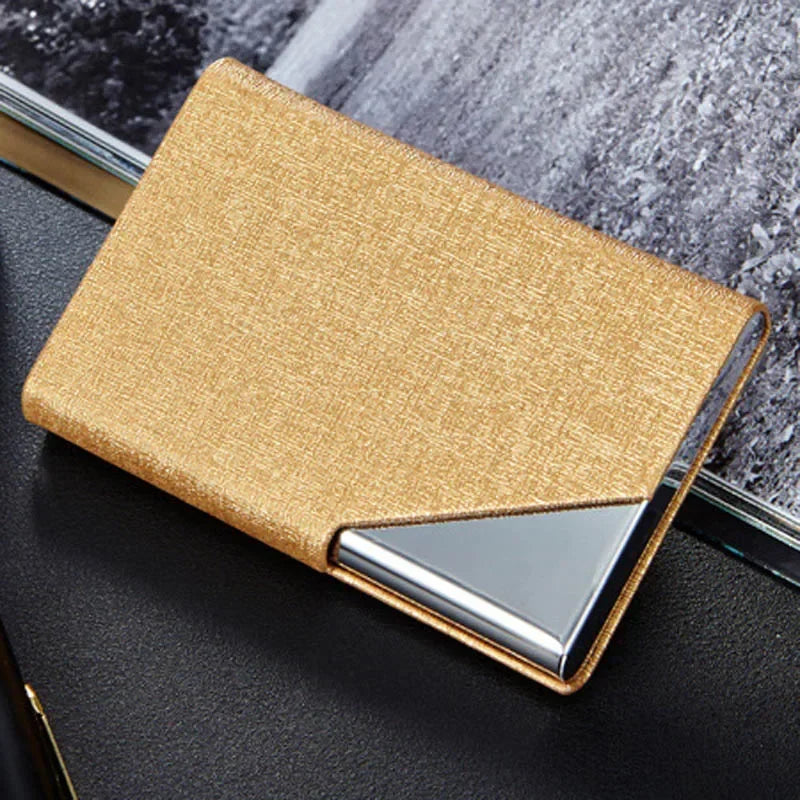 Metal Card Holder With Magnetic Cover Stainless Steel Wallet Case