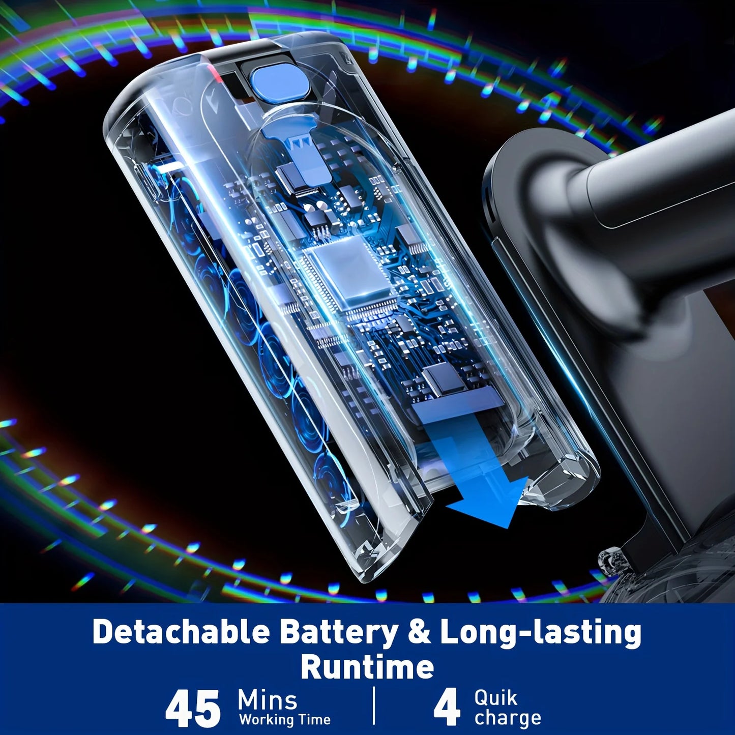 SUXIANGVAC Cordless Vacuum Cleaner 55KPa 45Min Runtime 8 In 1
