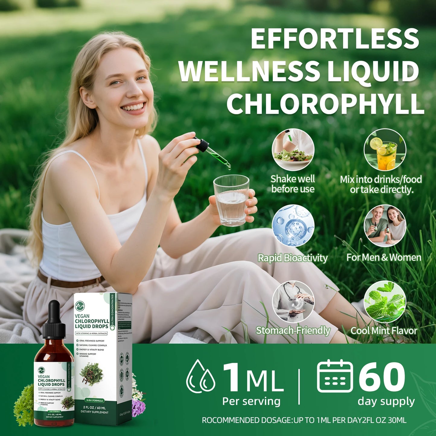 MINCH Chlorophyll Liquid Drops 4X Concentrated Immune Support