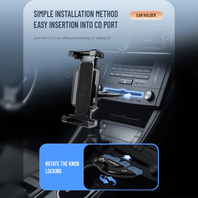 Xnyocn Universal Tablet Car CD Slot Mount 360 Degree Rotation