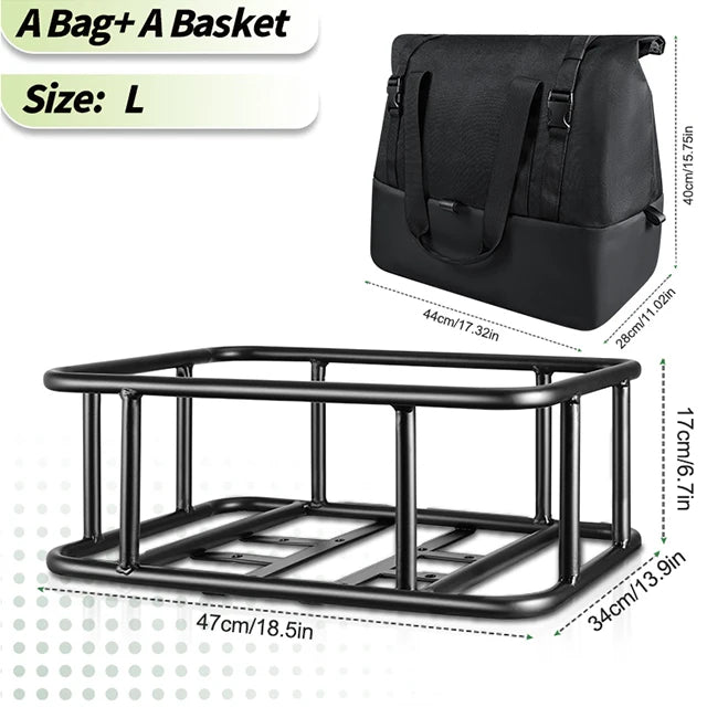Newboler Rear Bike Basket Cargo Rack Bag With Handle