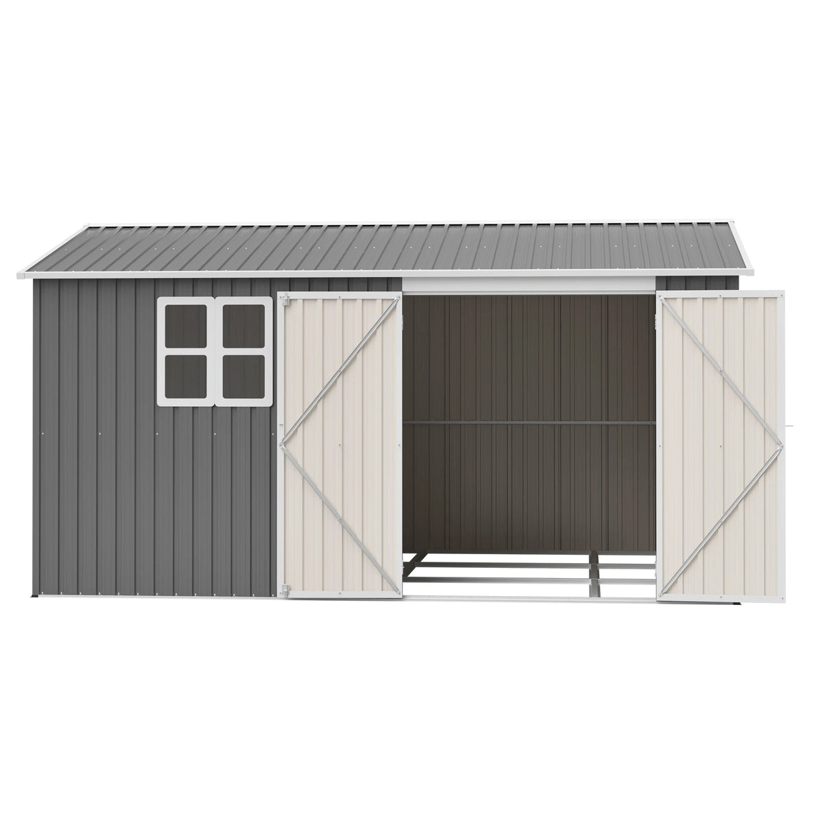 GIHAUVIA Metal Outdoor Storage Shed With Waterproof Lockable Doors