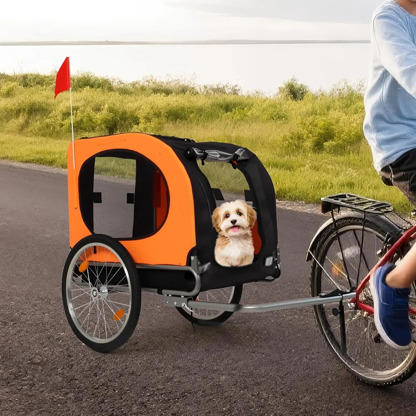 Twister Ck Foldable Dog Bike Trailer With Quick Release Wheels
