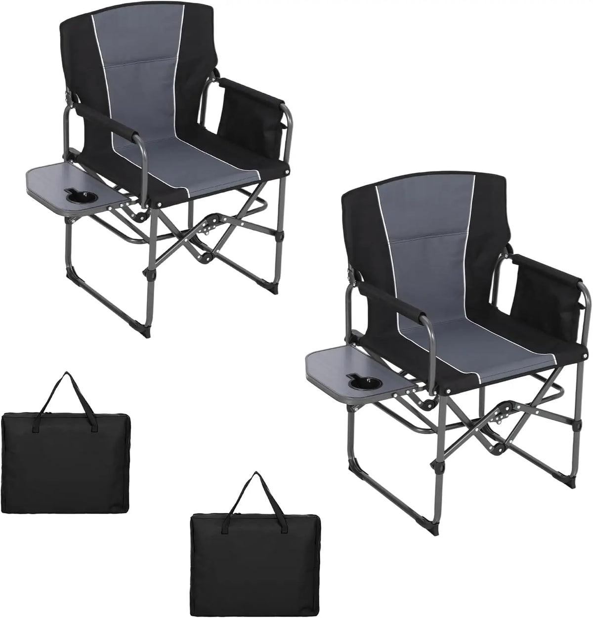 Tacleekii Oversized Folding Camping Chair With Side Table And Pocket
