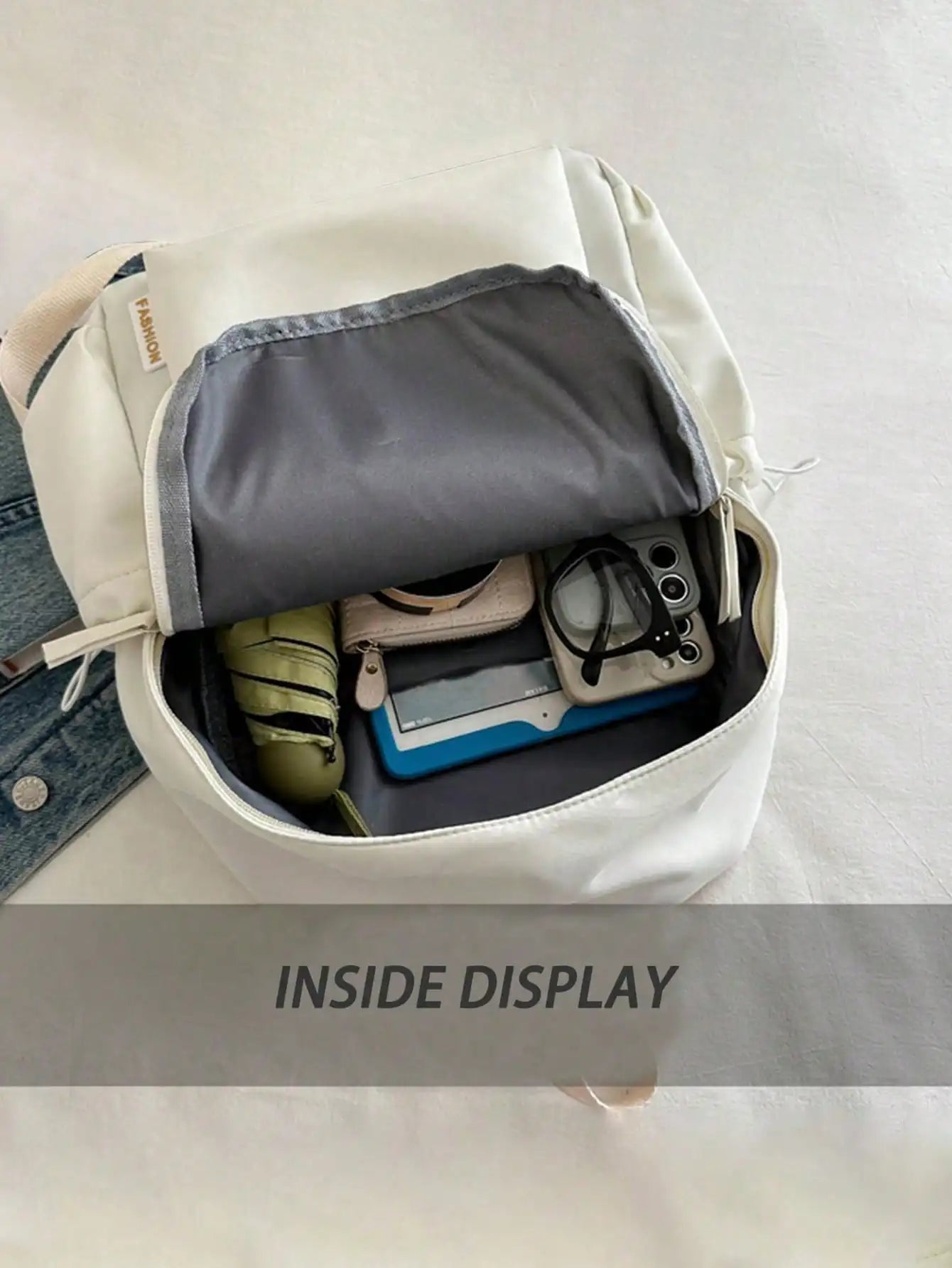 Casual Student Backpack With Multi Compartments Foldable Large Capacity