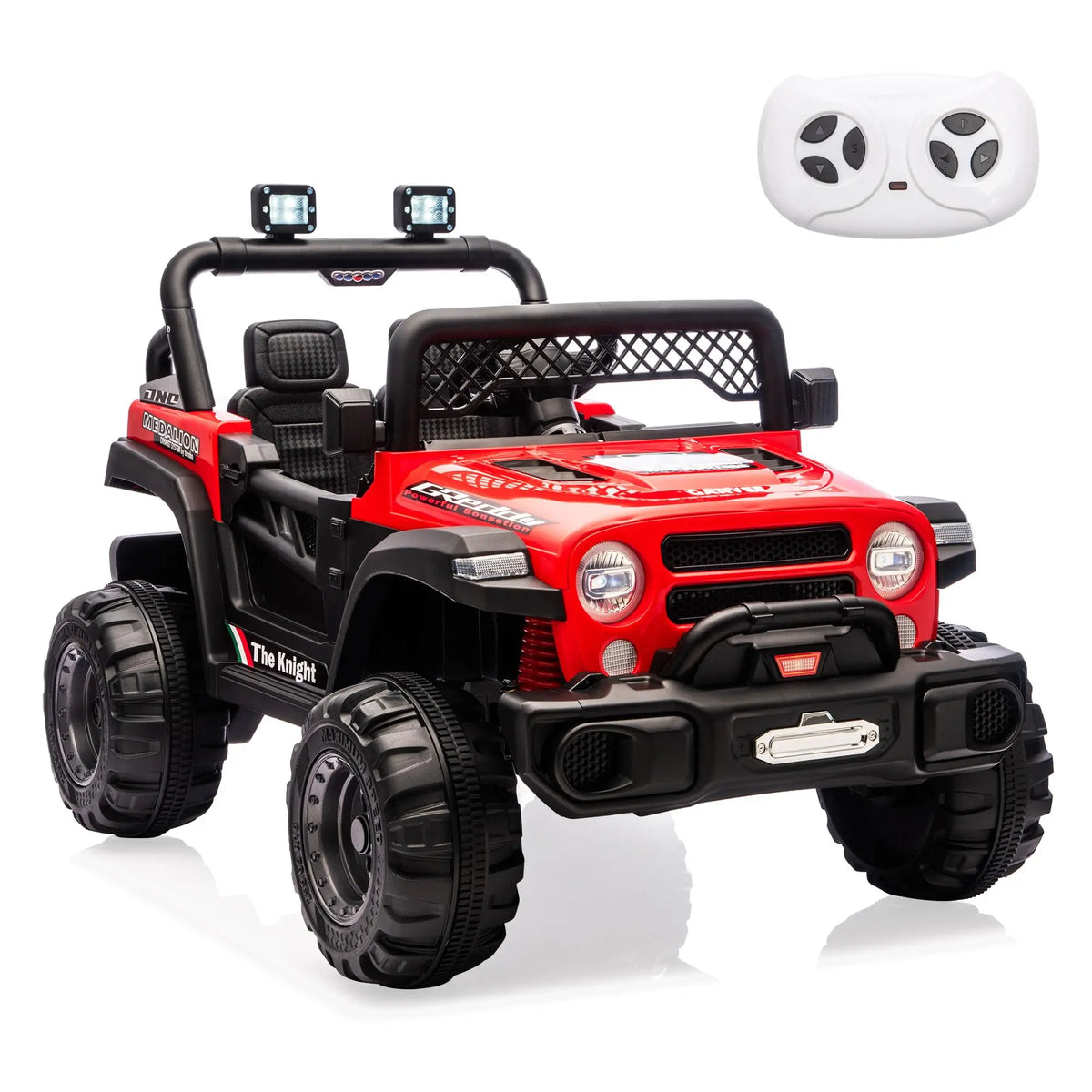 12V Kids Ride On Truck With Parent Remote, 2x550W Motors, 3 Speeds, Spring Suspension, Bluetooth Music, LED Lights Ages 2-8