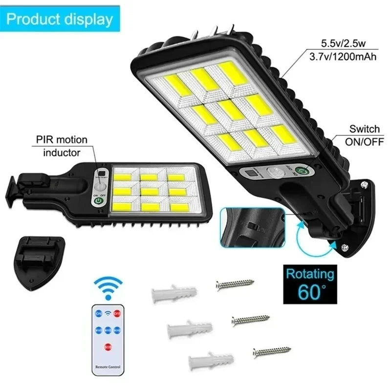 Solar Led Outdoor Wall Lamp With Remote Motion Sensor