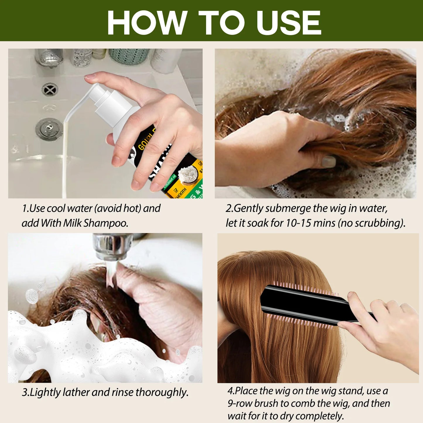 Wig Milk Care Kit Spray And Shampoo For Synthetic Wigs