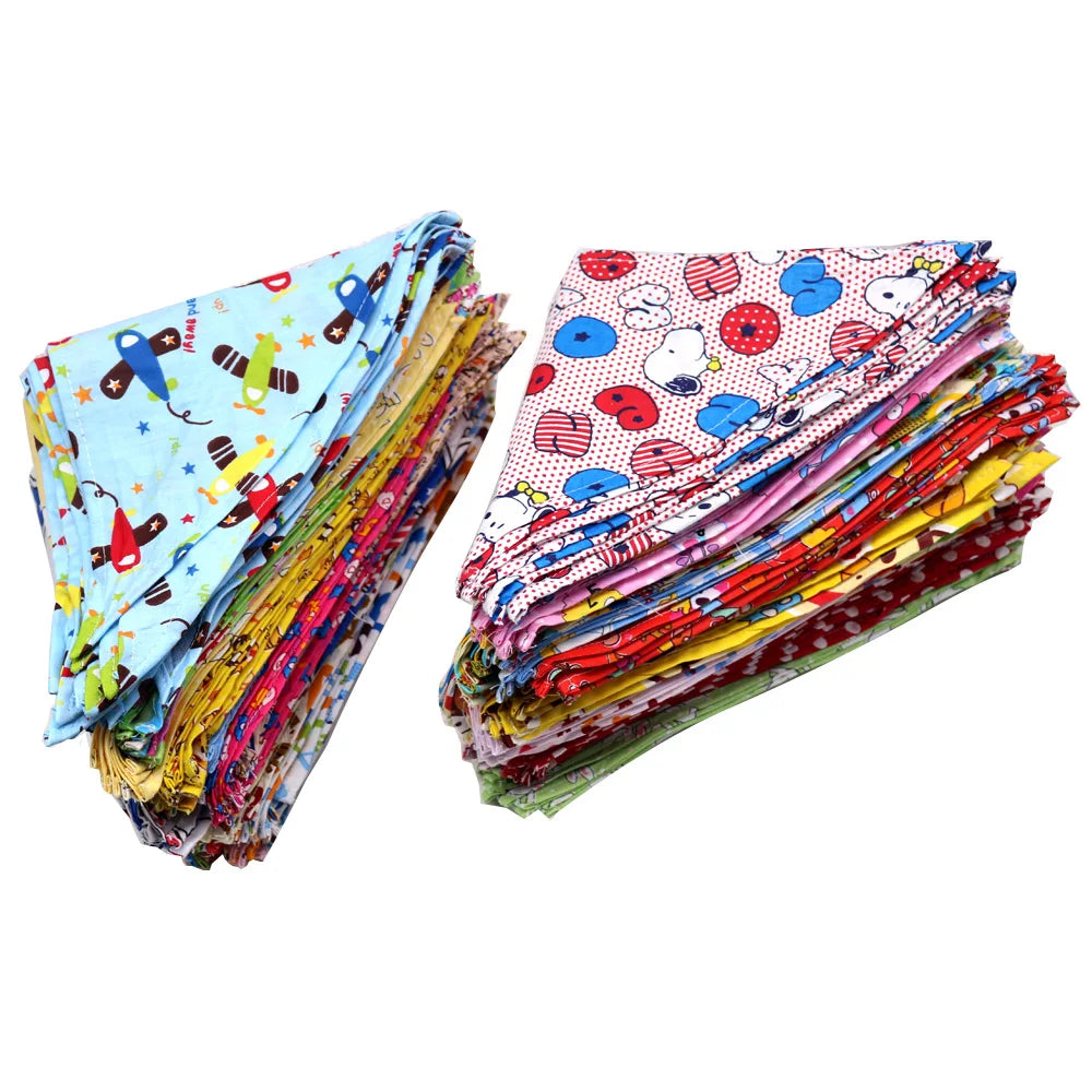 10 Pack Cotton Dog Bandanas Puppy Bibs Scarf