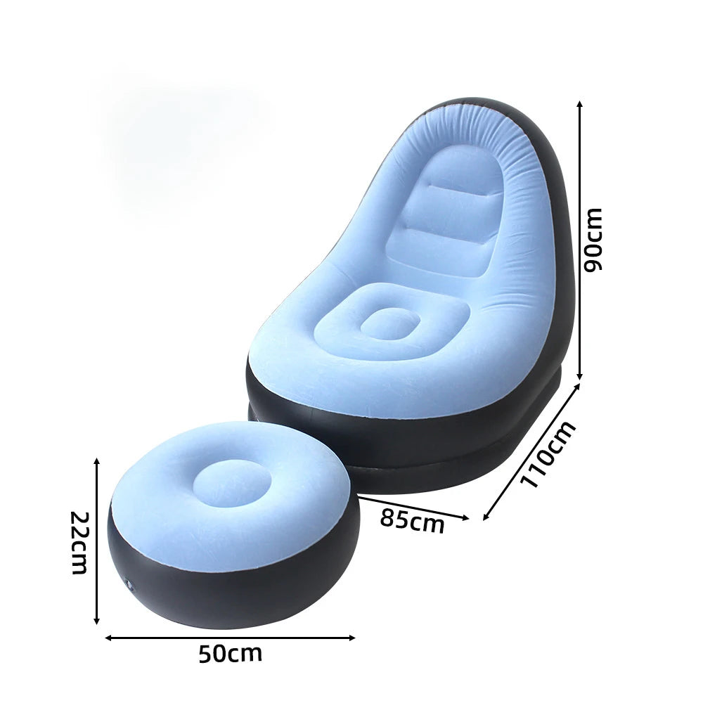 Wonflex Inflatable Flocking Lazy Sofa Set With Footstool