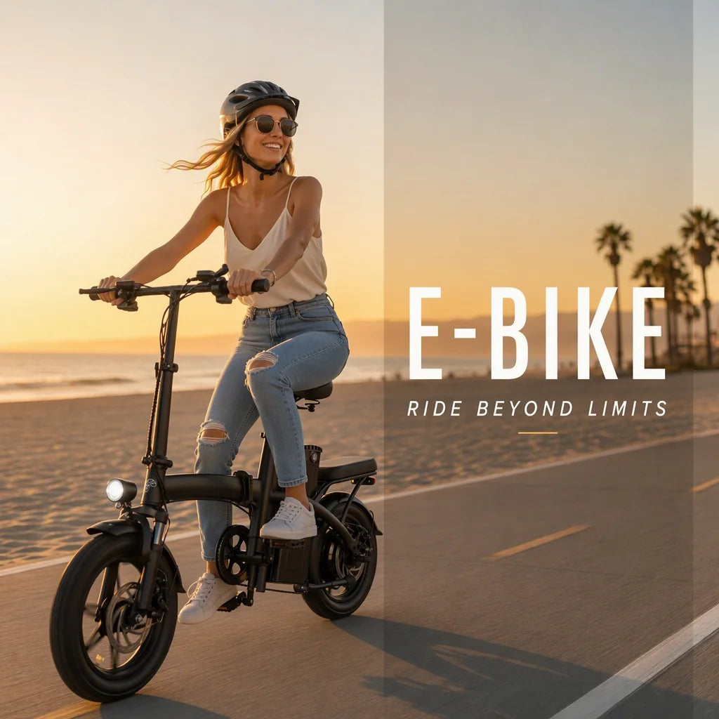 Foldable Electric Commuter Bike With Powerful Motor And Front Basket