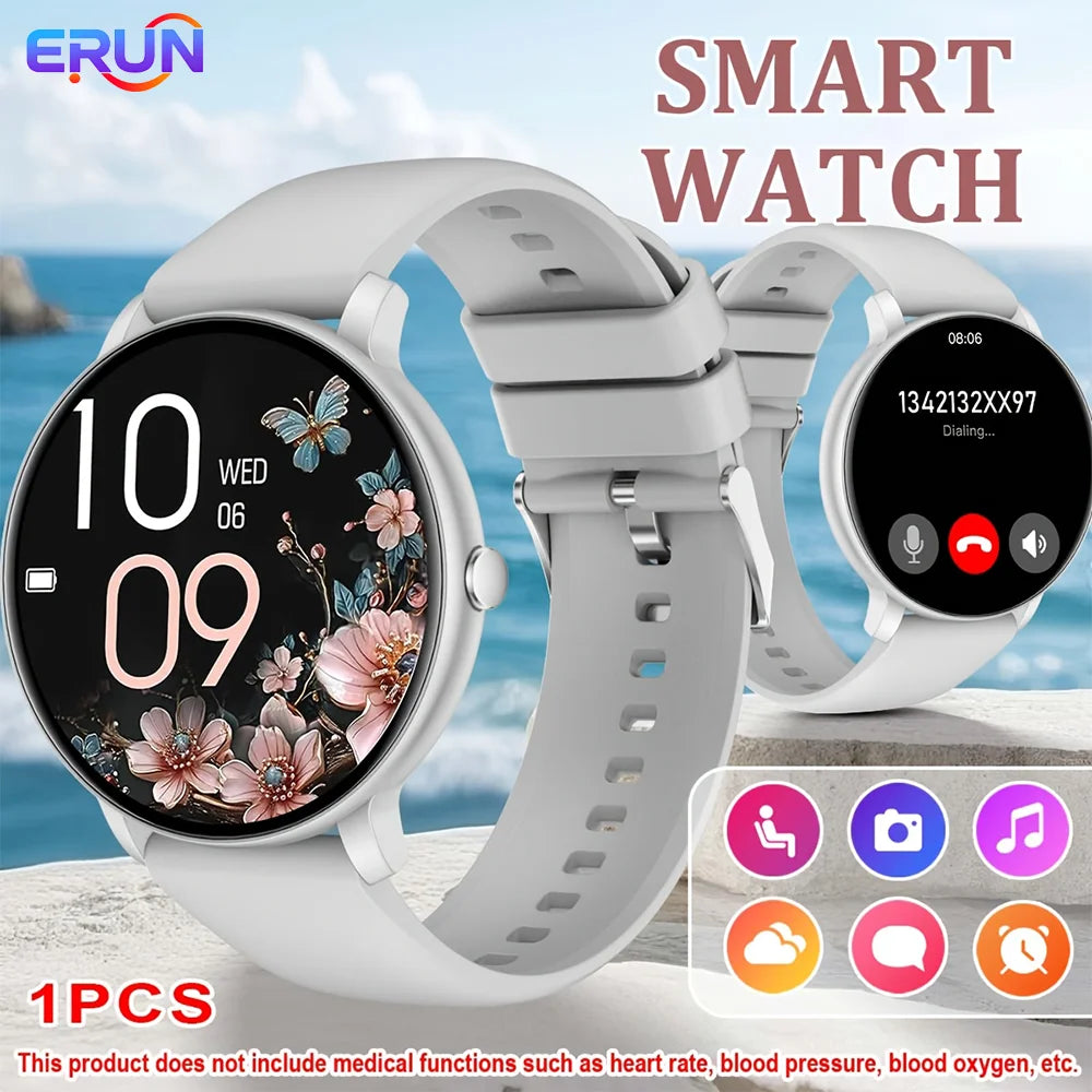 Smart Watch with Full Touch Screen, Wireless Calls, Message Notifications, USB Charging, Health Tracker, Music Playback, Wallpaper, Multiple Sports Modes for iPhone & Android - Ideal Gift for Life