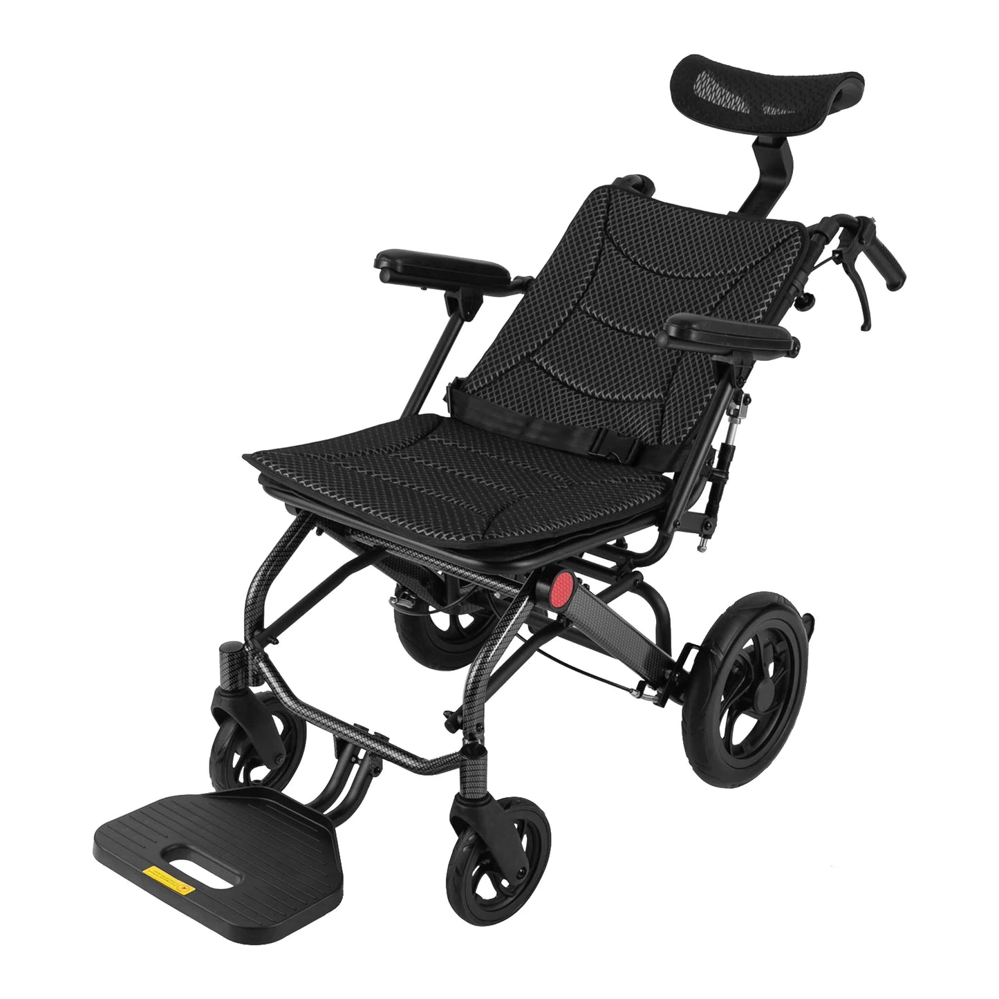 Foldable Reclining Wheelchair With 90 To 175 Degrees Adjustable Backrest