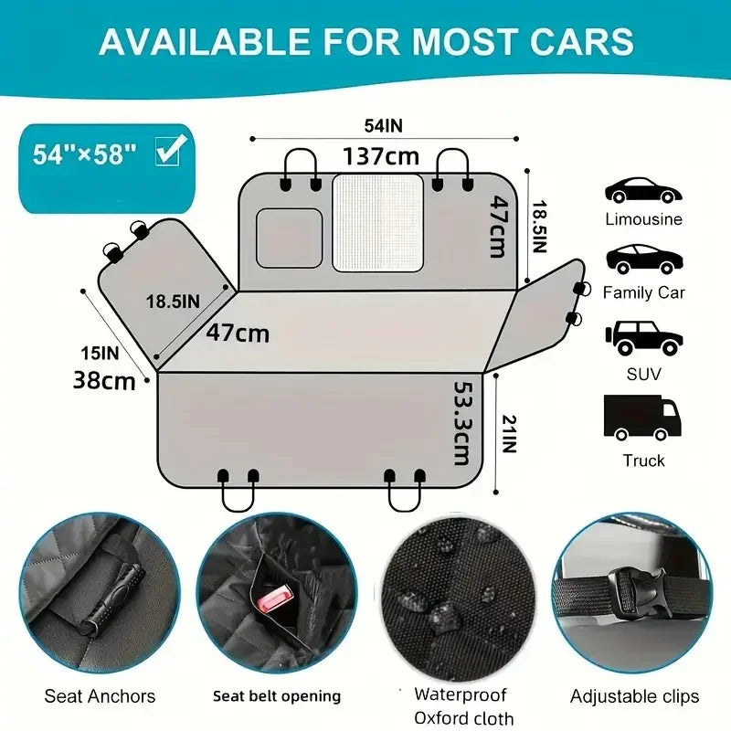 Durable Waterproof Dog Car Seat Cover Hammock For Cars Trucks