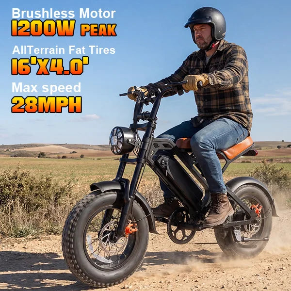 GT600 1200W All-Terrain Electric Motorcycle 48V Battery