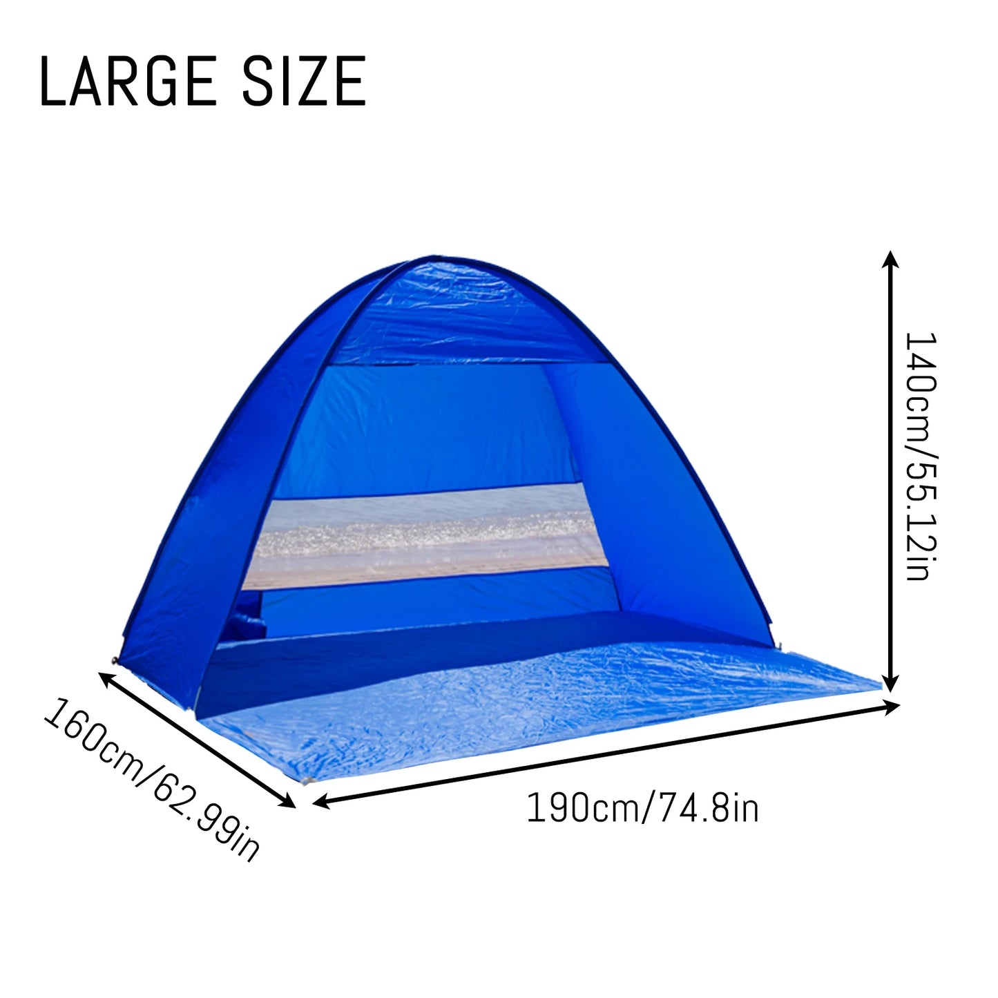 Pakicetus Pop Up Beach Tent With Bag Compact Folding Shelter