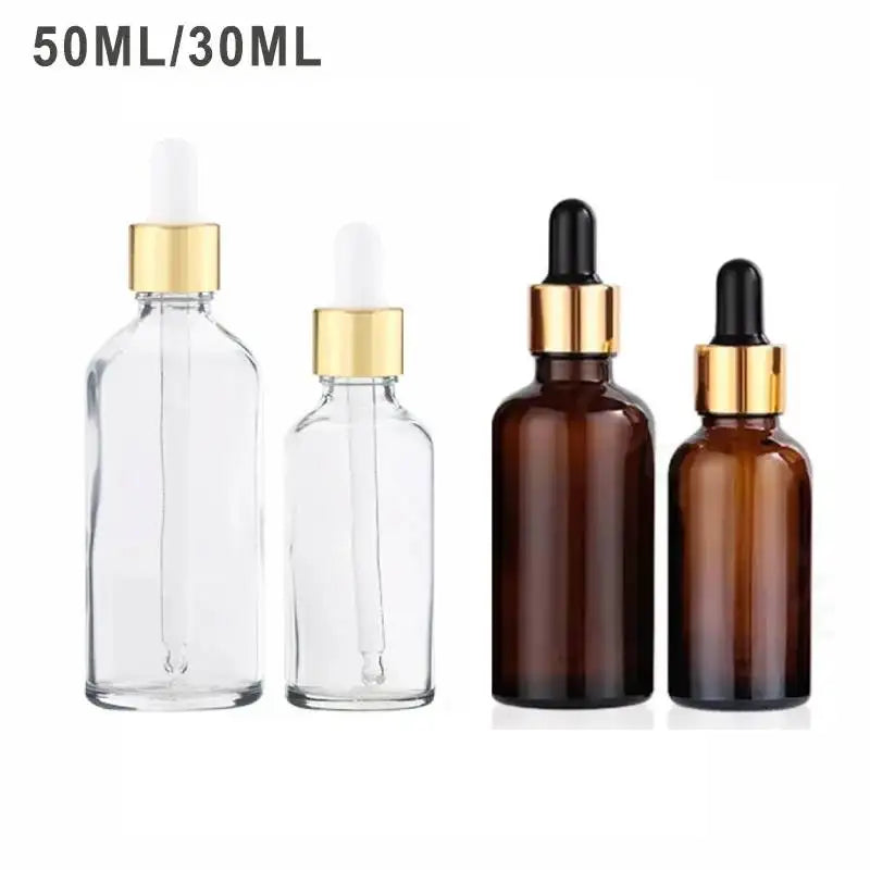 Brown Glass Dropper Bottles 30ml 50ml Refillable For Essential Oils