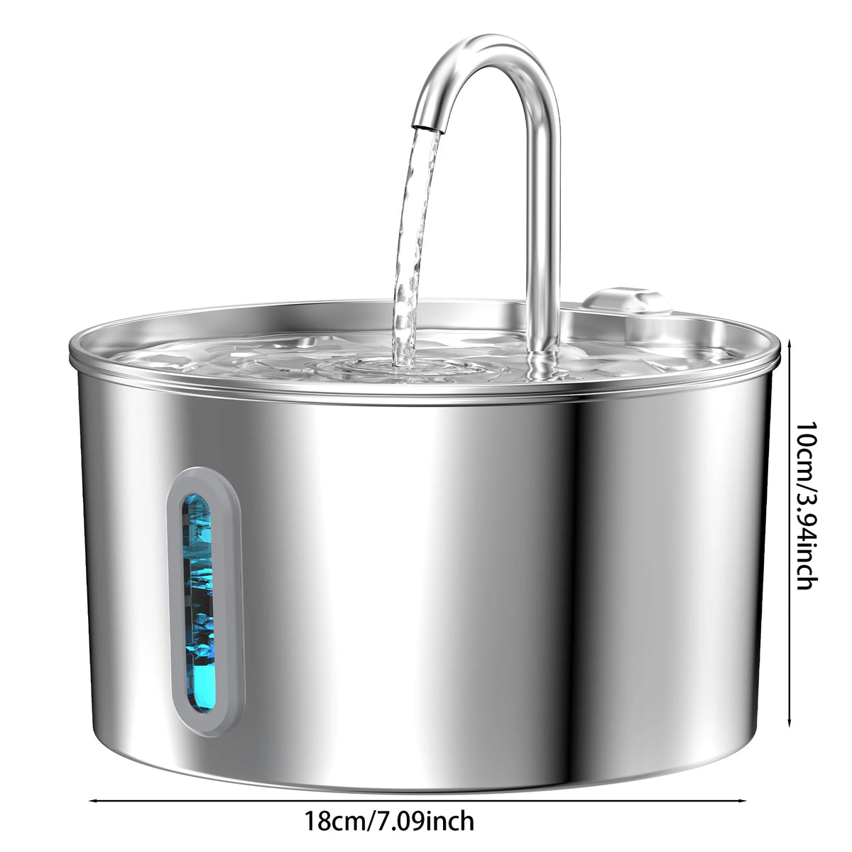Weomg Automatic Stainless Steel Cat Drinking Fountain Ultra Quiet Pump