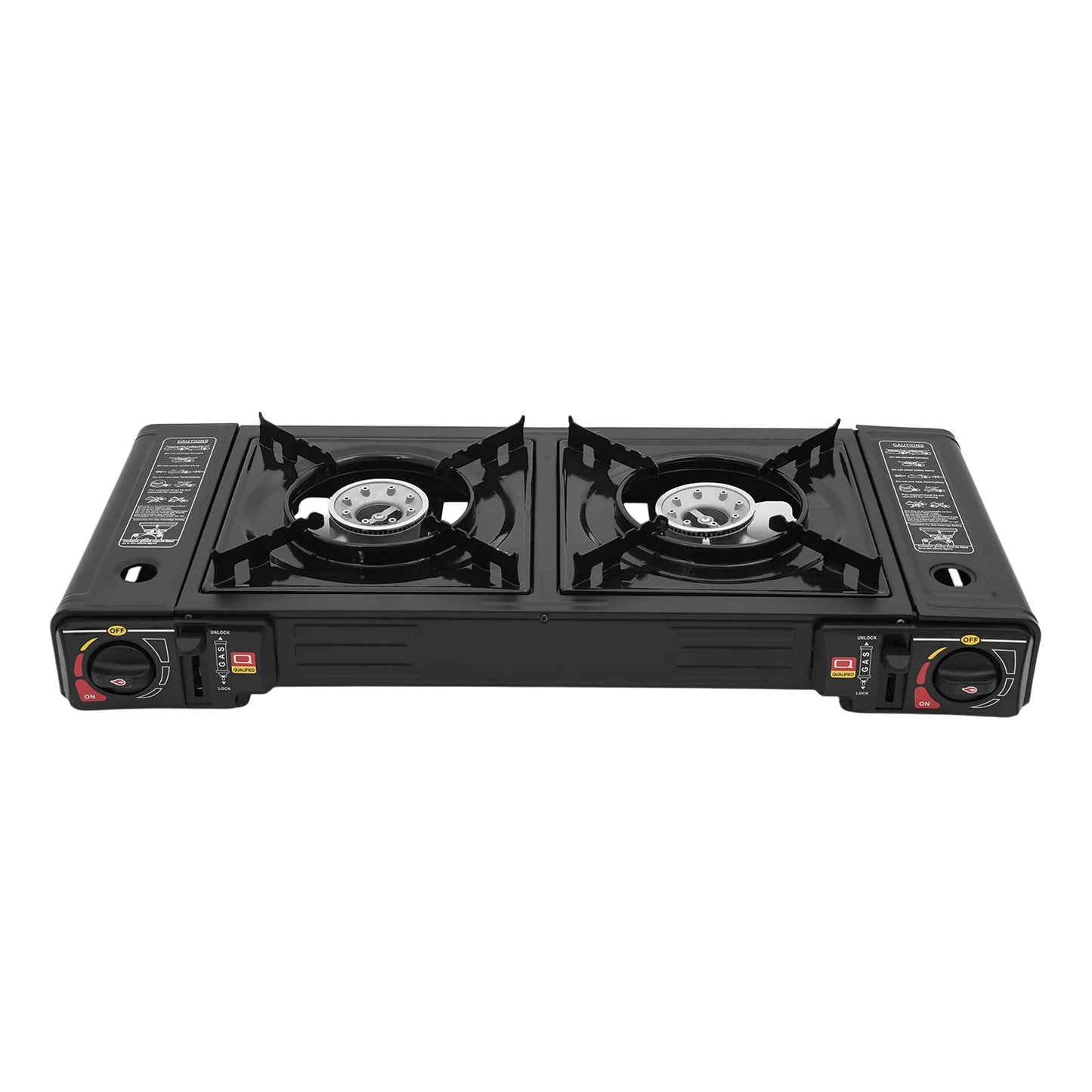 2 Burner Portable Camping Stove Set With Tray And Case Butane LPG Fuel