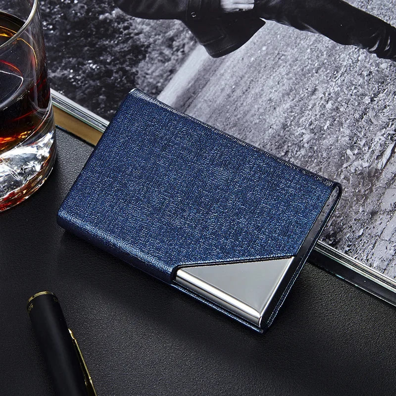Metal Card Holder With Magnetic Cover Stainless Steel Wallet Case