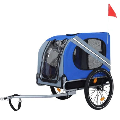 Foldable Pet Bicycle Trailer With Steel Frame For Outdoor Adventures