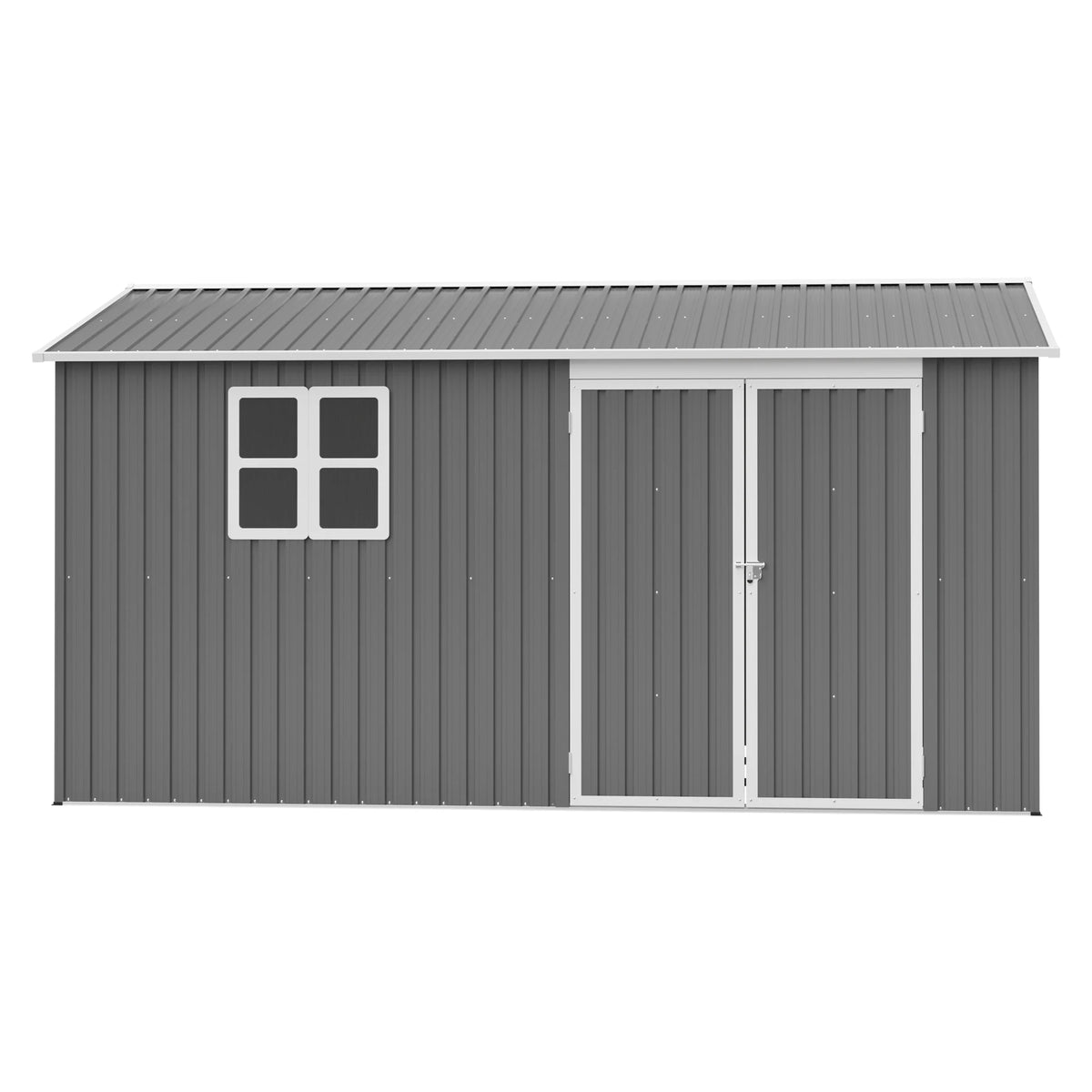 GIHAUVIA Metal Outdoor Storage Shed With Waterproof Lockable Doors