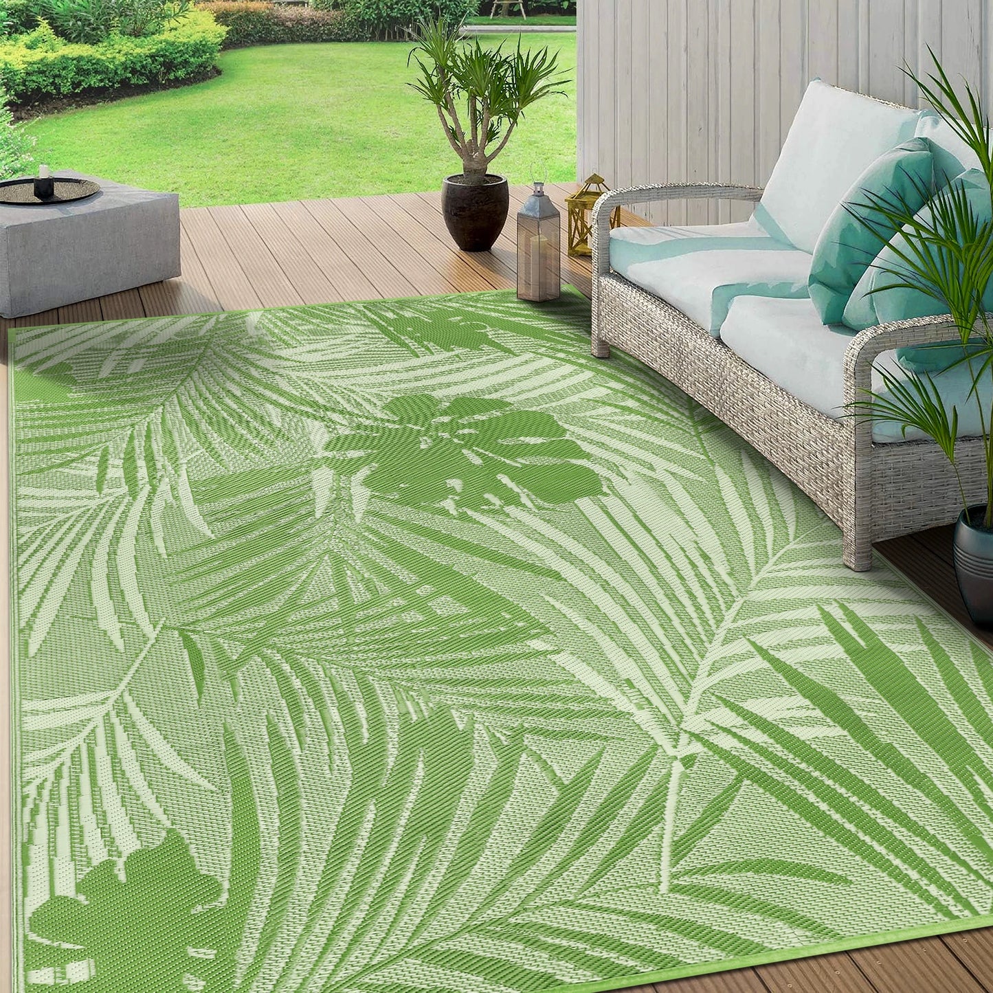 Outdoor Waterproof Polypropylene Rug Recycled Plastic For Patio Deck