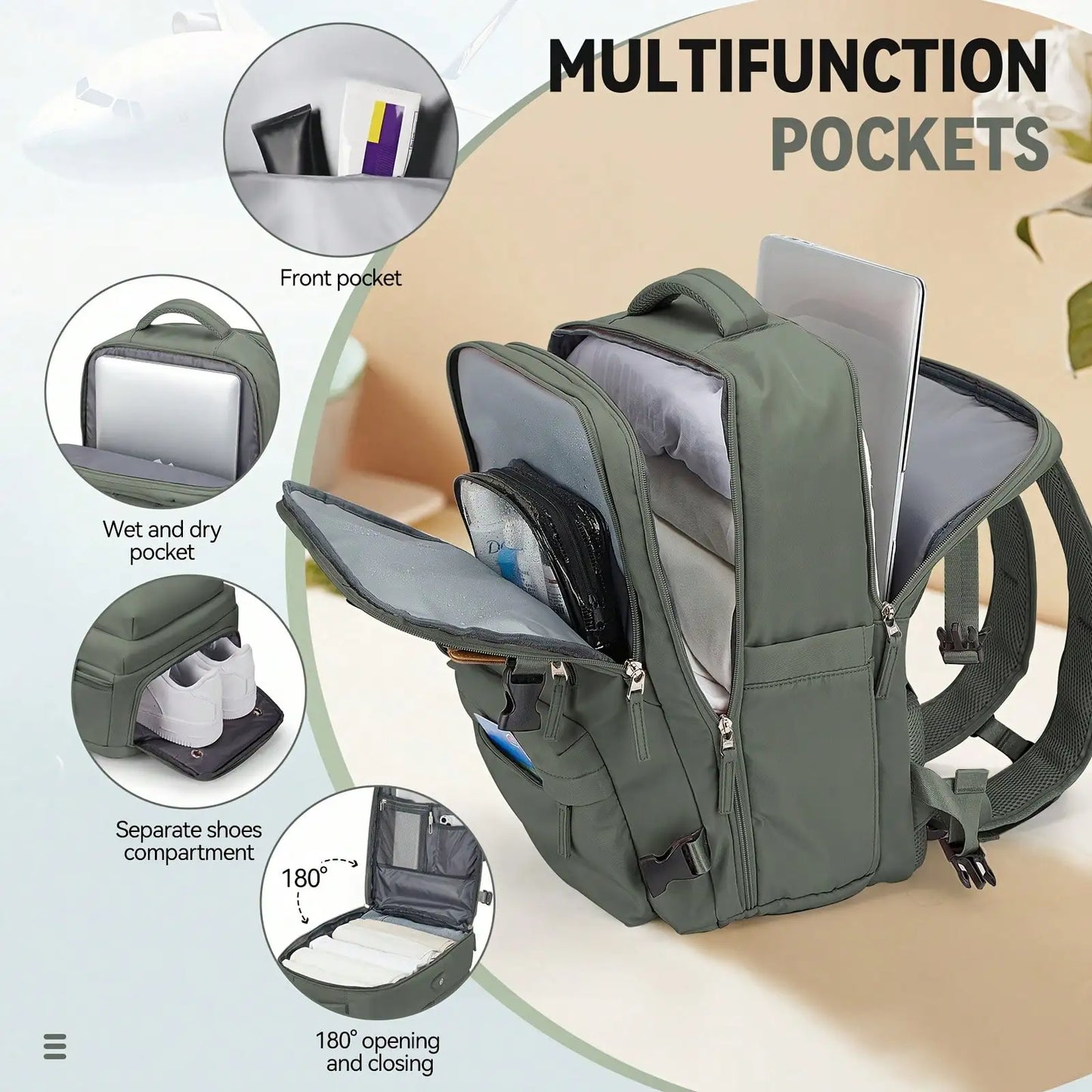 Unisex Laptop Backpack With Waterproof Compartment