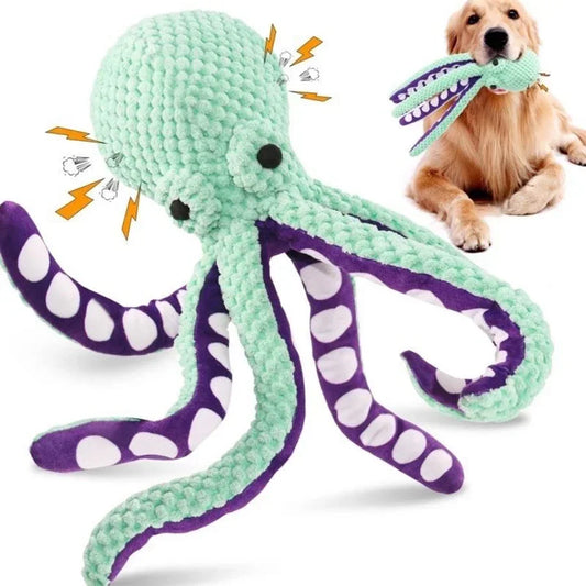 Interactive Dog Toy Pet Plush Octopus For Boredom