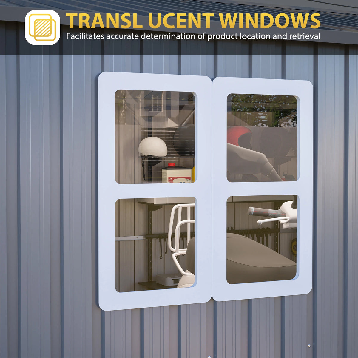 GIHAUVIA Metal Outdoor Storage Shed With Waterproof Lockable Doors