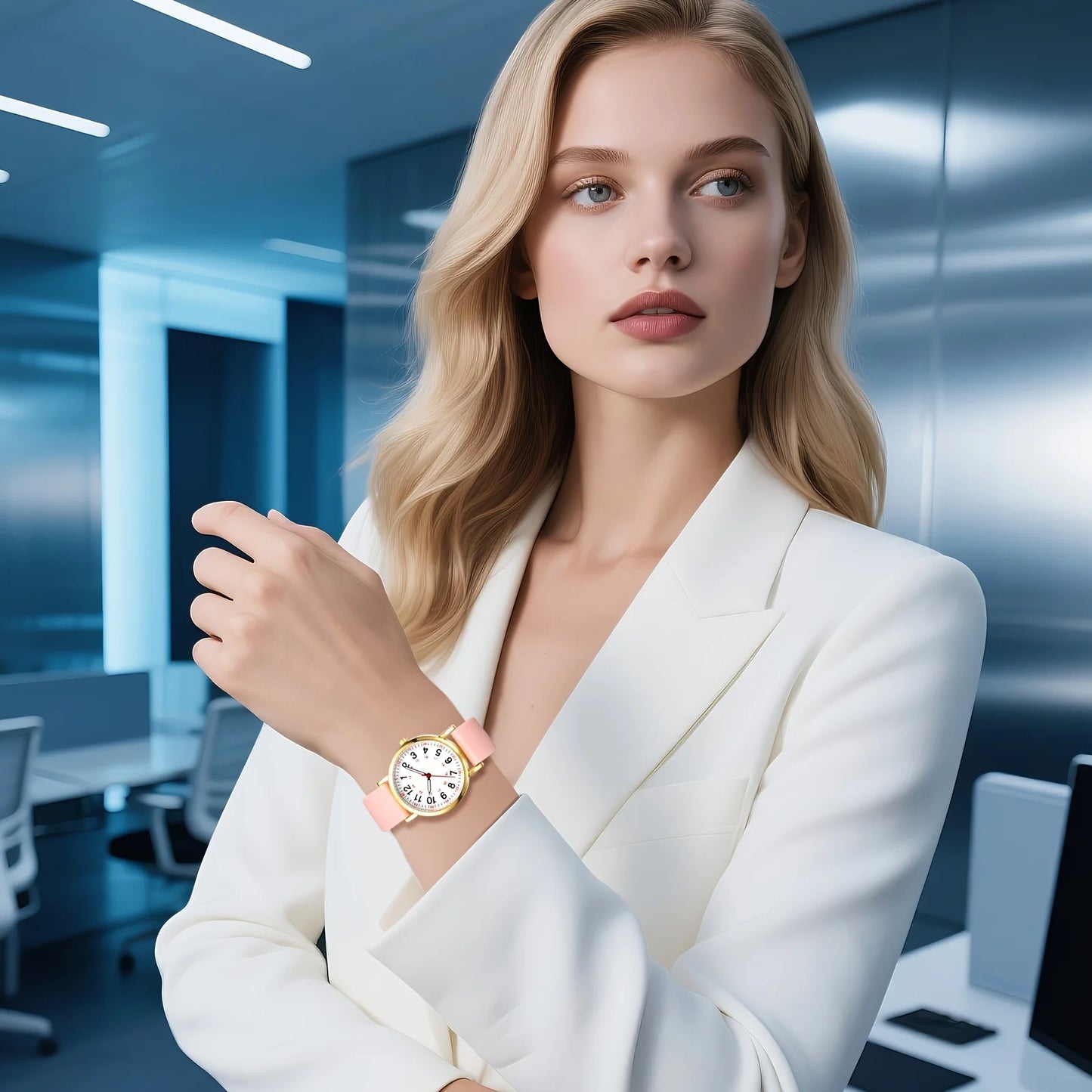 JewelryWe Womens Quartz Digital Watch With Silicone Strap