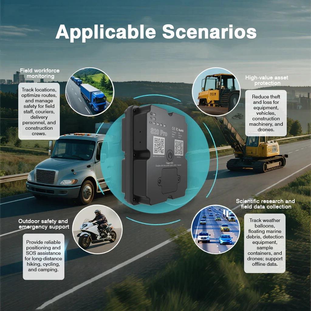 Wanwaytech 4G Anti-Theft GPS Tracker For Vehicle With App