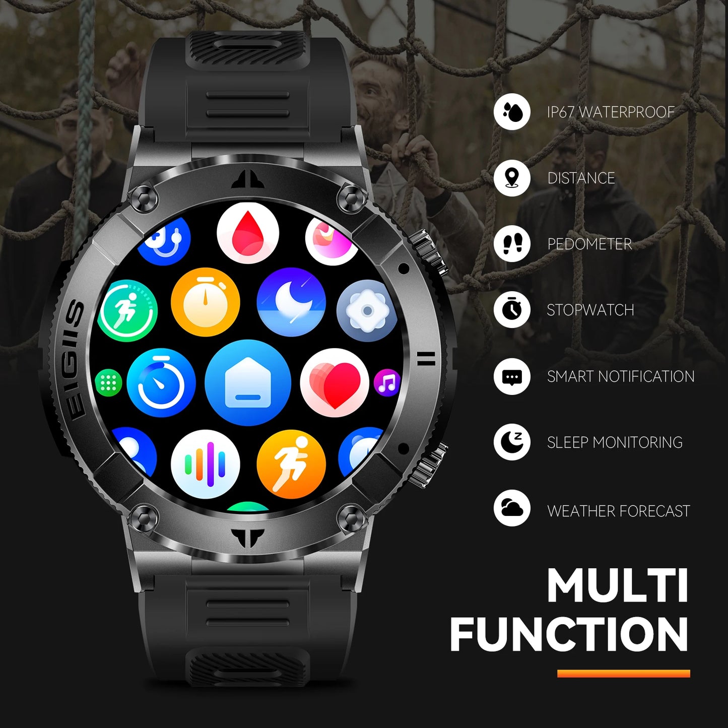 LaNikar Smart Watch TFT Display Bluetooth Blood Pressure Health Monitor