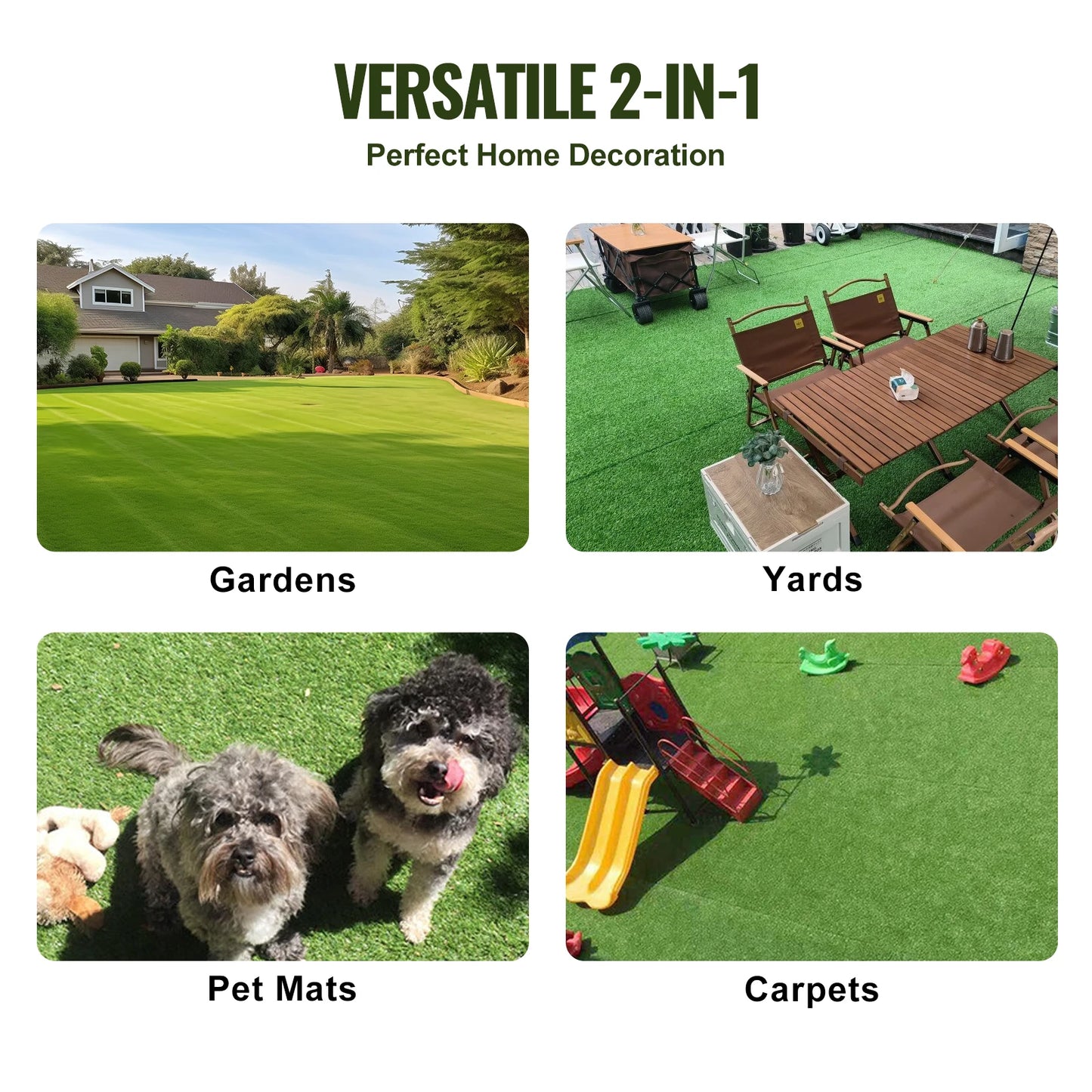 Durable Artificial Grass Rug With Effective Draining Design
