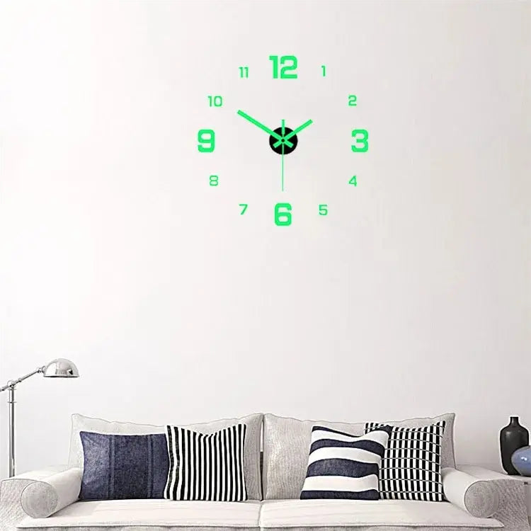 EW Creative Luminous Digital Clock European Style DIY Silent Wall Clock