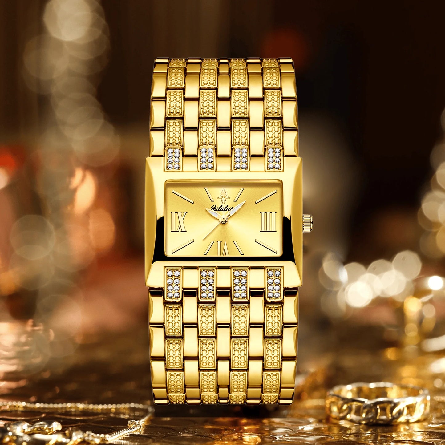 YaLaLuSi Plated Quartz Womens Watch Luxury Style Gift Box