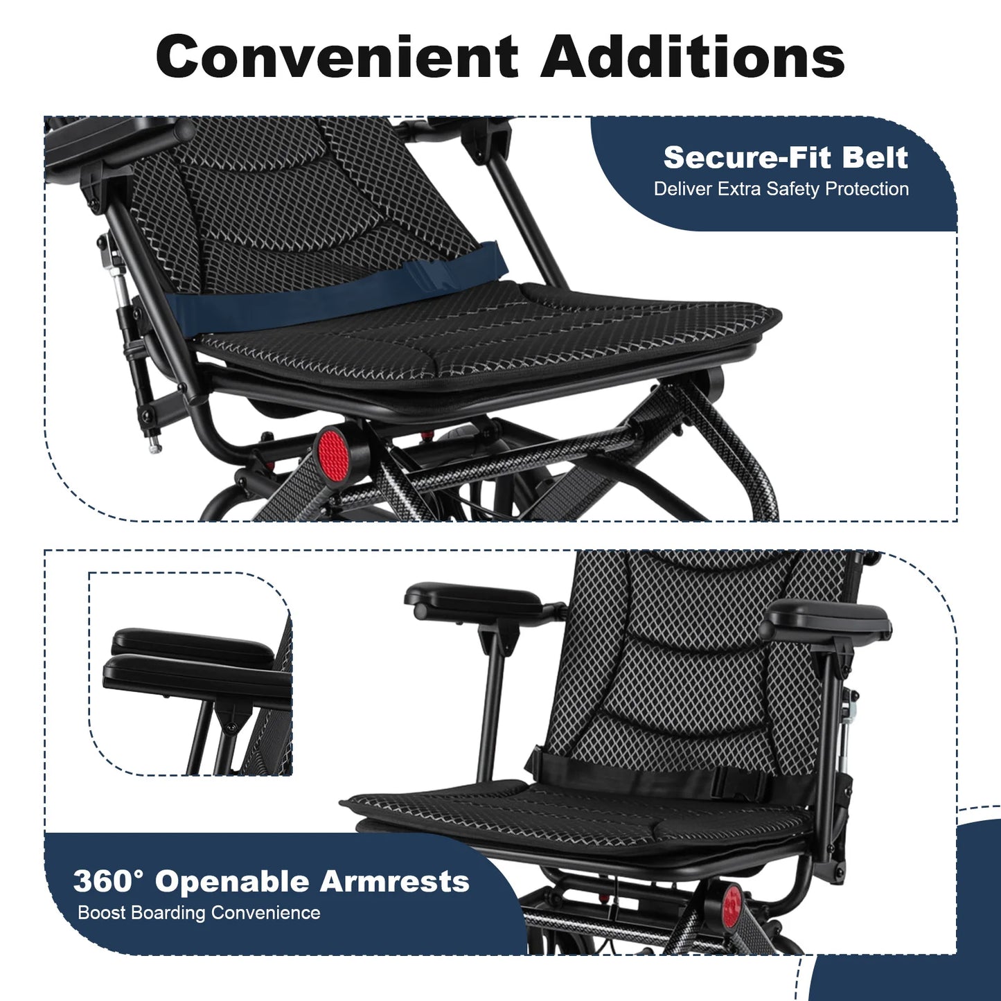 Foldable Reclining Wheelchair With 90 To 175 Degrees Adjustable Backrest