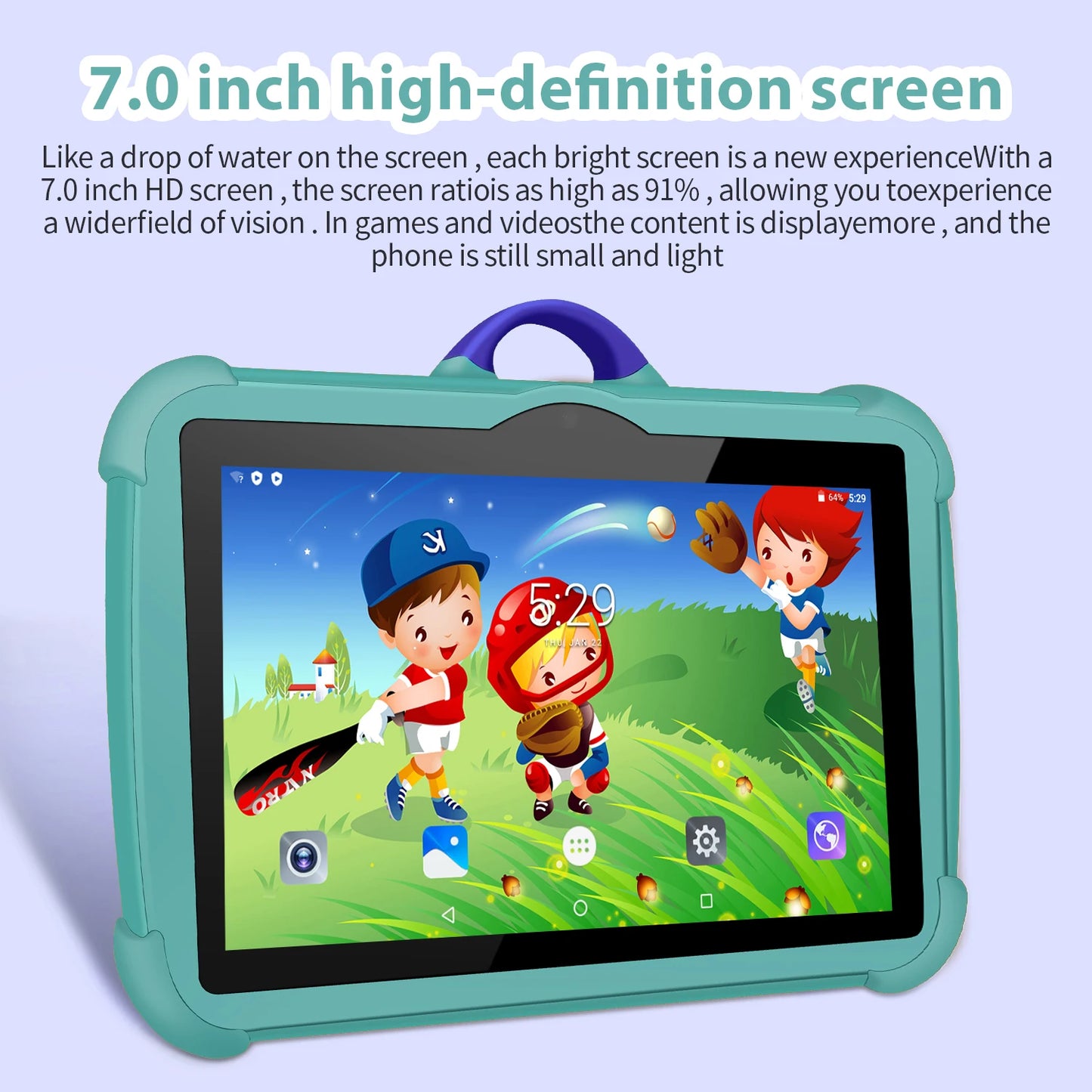 BDF Kids Tablet Android 13 Quad Core 4GB RAM Educational