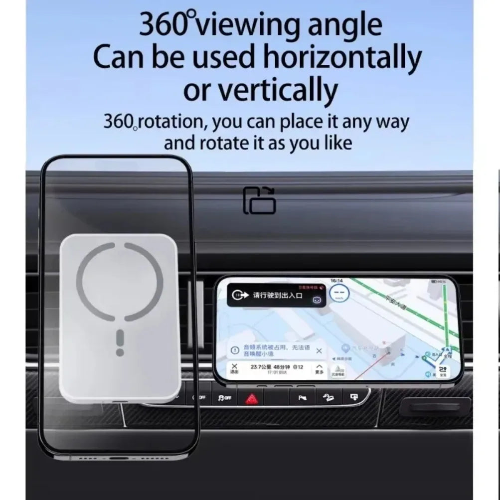 Car MagSafe Wireless Charger With Air Vent Phone Holder