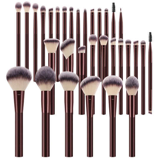 32 Piece Premium Makeup Brush Set With Synthetic Hair Bristles For Eyeshadow