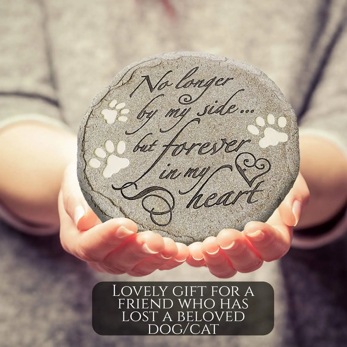 Pet Memorial Stone for Cats and Dogs Waterproof Outdoor Garden Marker