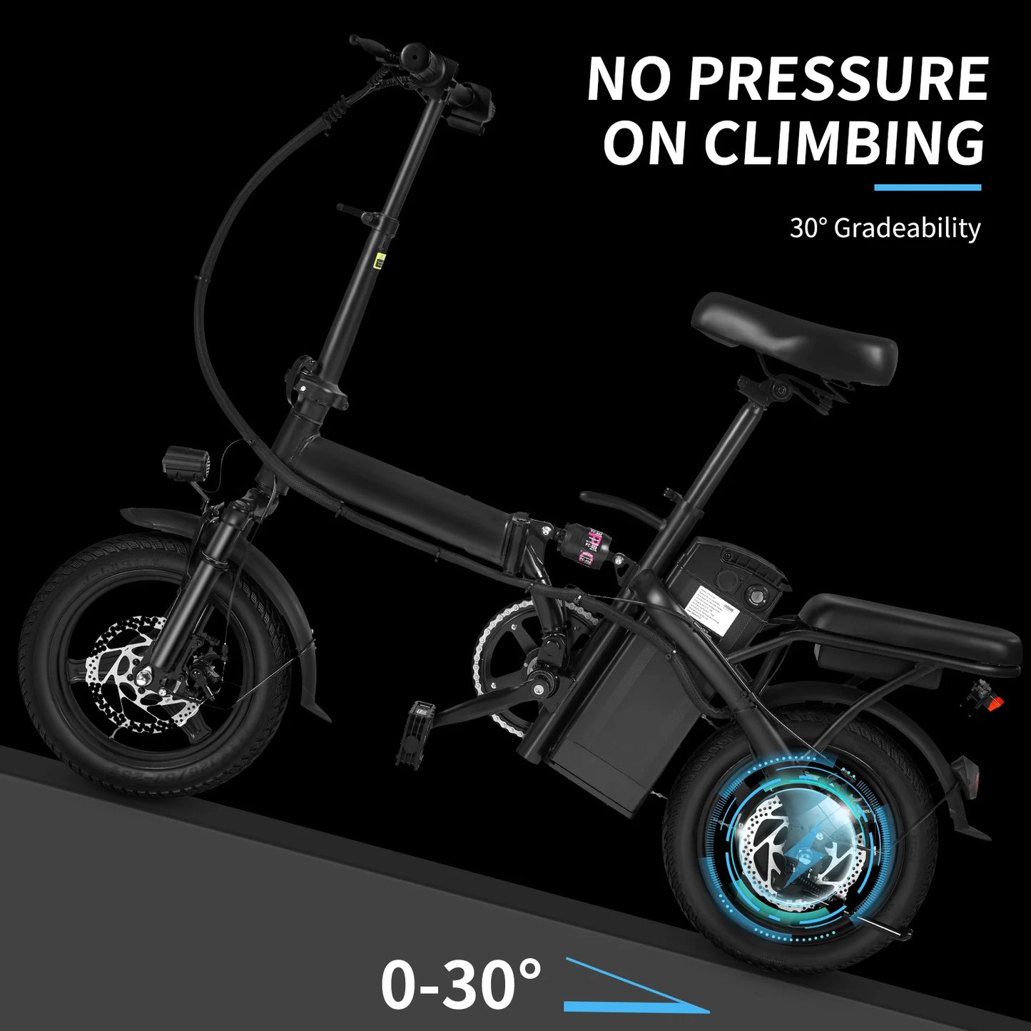 Terrosor 500W Folding Electric Bike With Dual Disc Brakes 22Miles