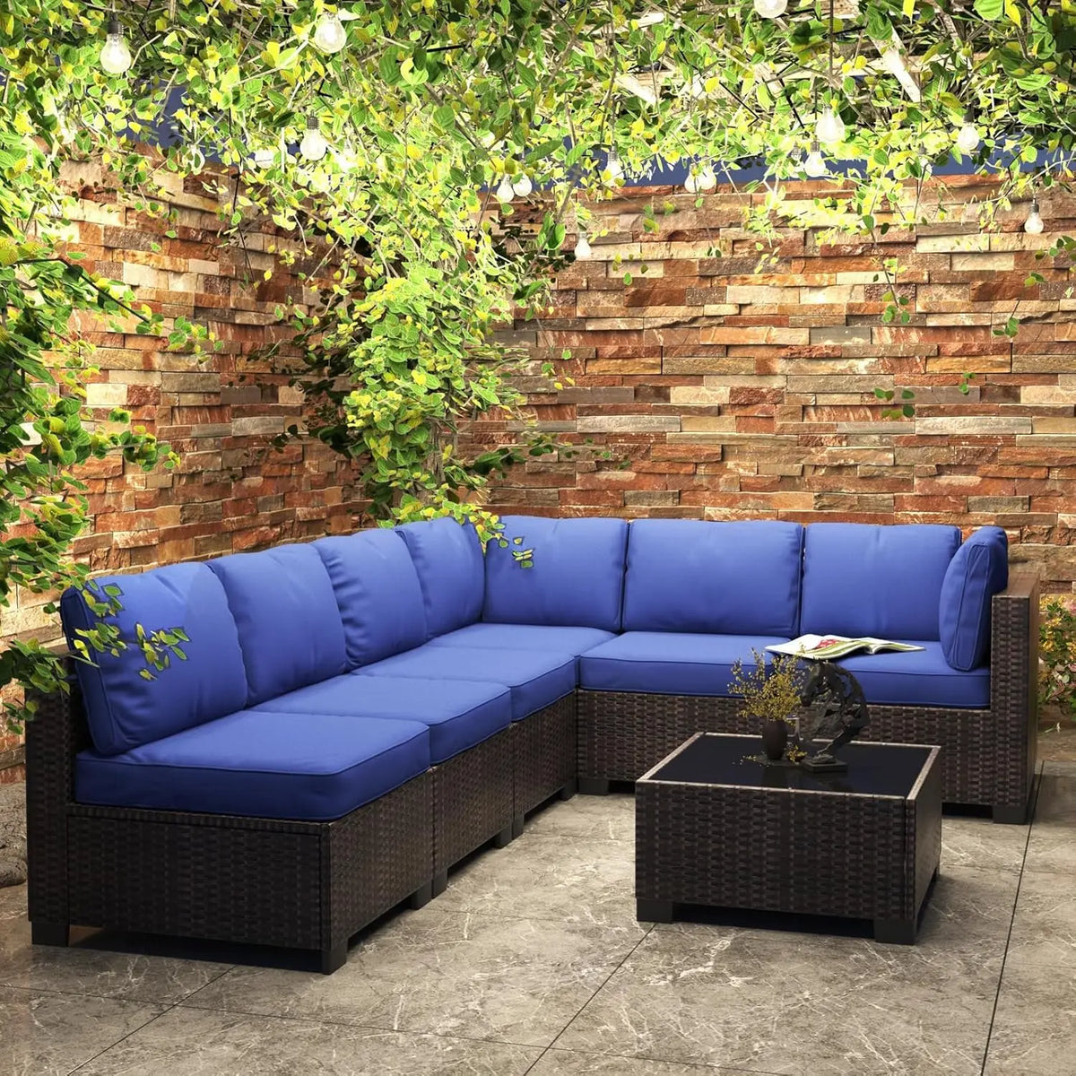 HiMISS Modular Outdoor Rattan Sectional Sofa Set For Garden Patios