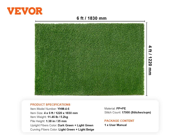 Durable Artificial Grass Rug With Effective Draining Design