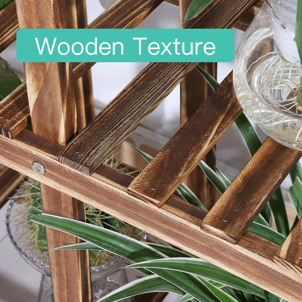 Six Tier Wooden Plant Stand Display Rack For Home Garden
