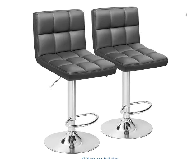 Furmax Modern Swivel Adjustable PU Leather Bar Stools Set of Two