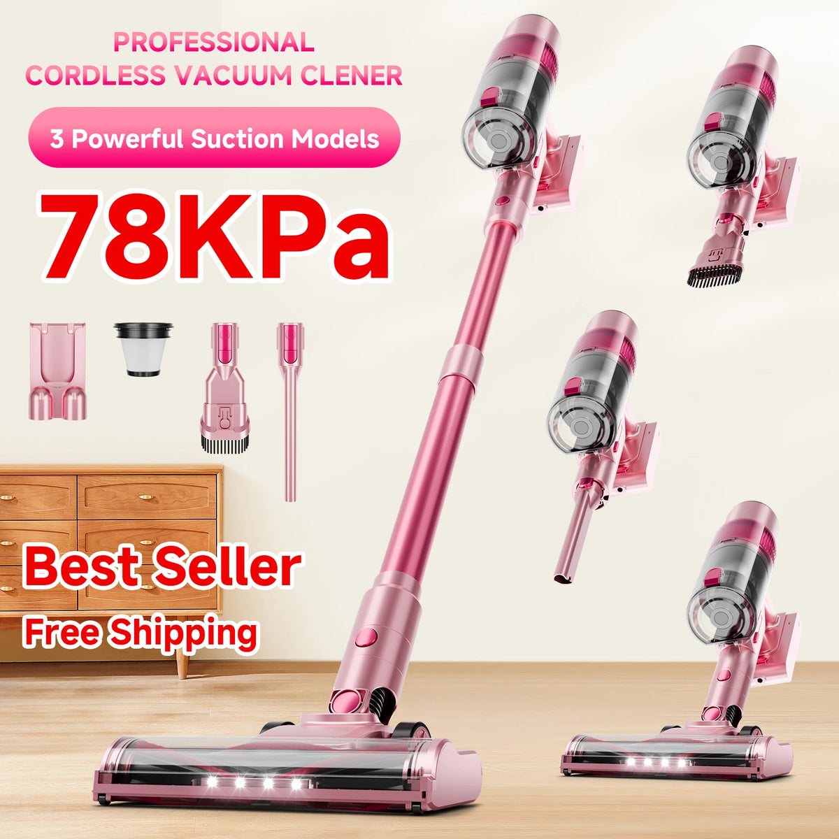 Honki Cordless Vacuum Cleaner With HEPA Filter For Pet Hair