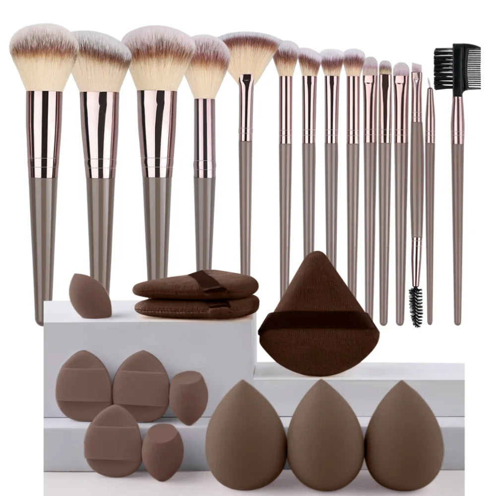 Premium Makeup Brushes Set 3-20 Pcs Synthetic Kabuki Tools
